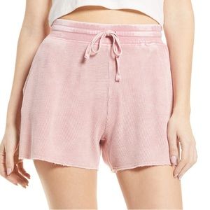 Splendid Mineral Wash Rose Pink High-Rise Drawstring Shorts
